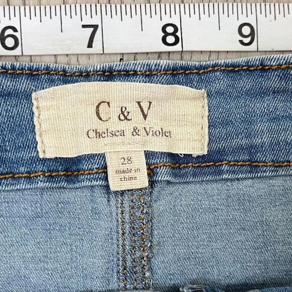 Chelsea & Violet Size 28 High Waist Paper Bag Belted Taper Leg Stretch Mom Jeans - Picture 10 of 14